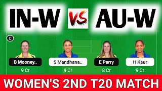 IN W vs AU W Dream11 Prediction, AU W vs IN W Dream11, India Women vs Australia Dream1, IN W vs AU W