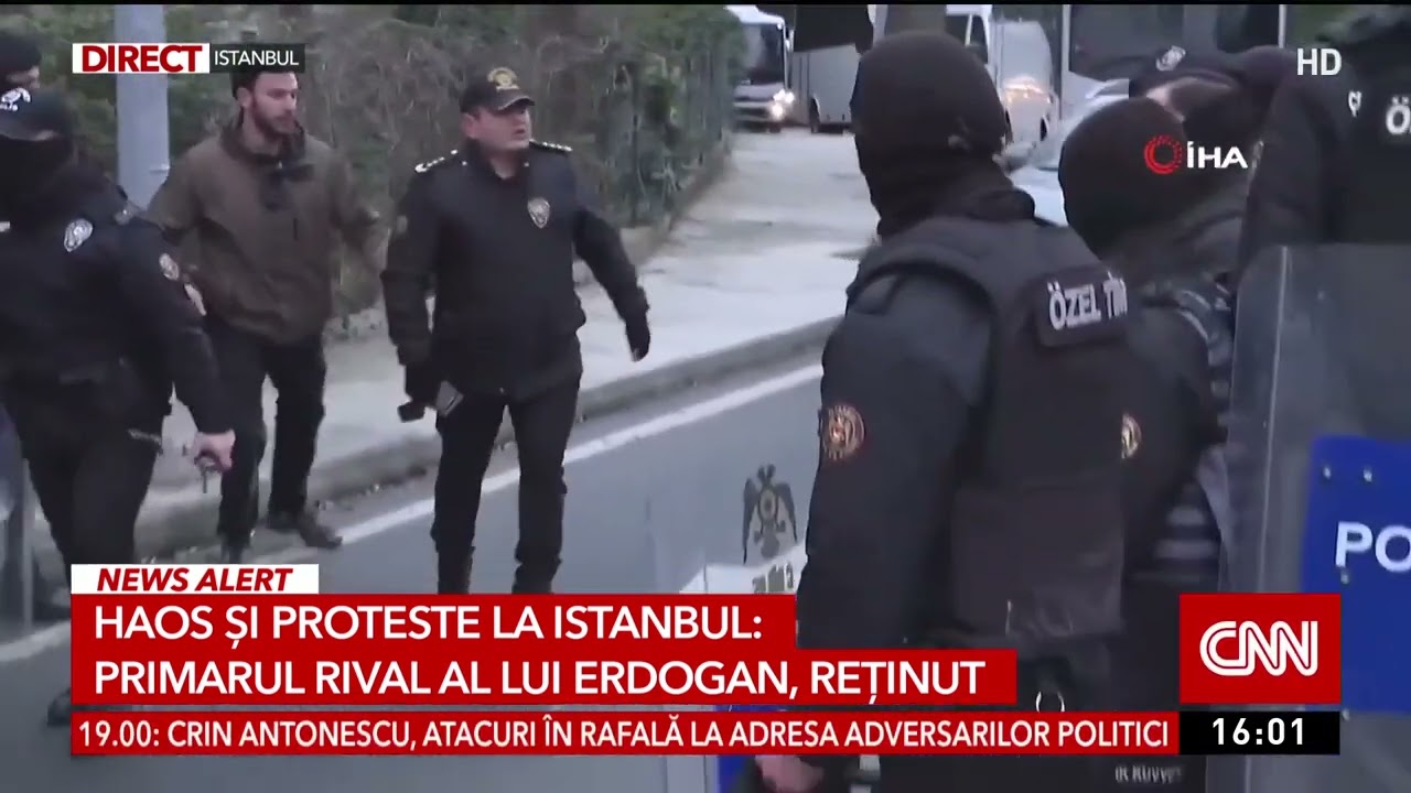 Haos și proteste la Istanbul după arestarea primarului Imamoglu, adversar politic al lui Erdogan