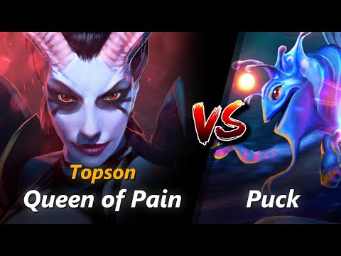 Topson mid Queen of Pain vs Puck | First 10 minutes