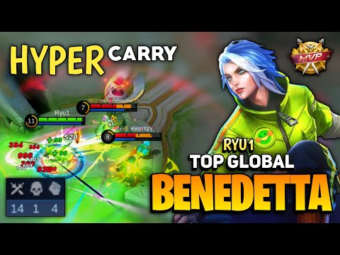 MVP PLAY! Benedetta Hypercarry Gameplay [ Top Global Benedetta ] By Ryu1 - Mobile Legend