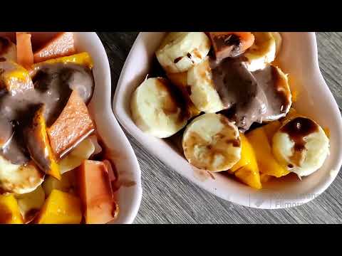 Chocolate🍫 fruit salad#viralvideo #ytvideoes #breakfast#sunnymorning#fruits #healthylifestyle#salad
