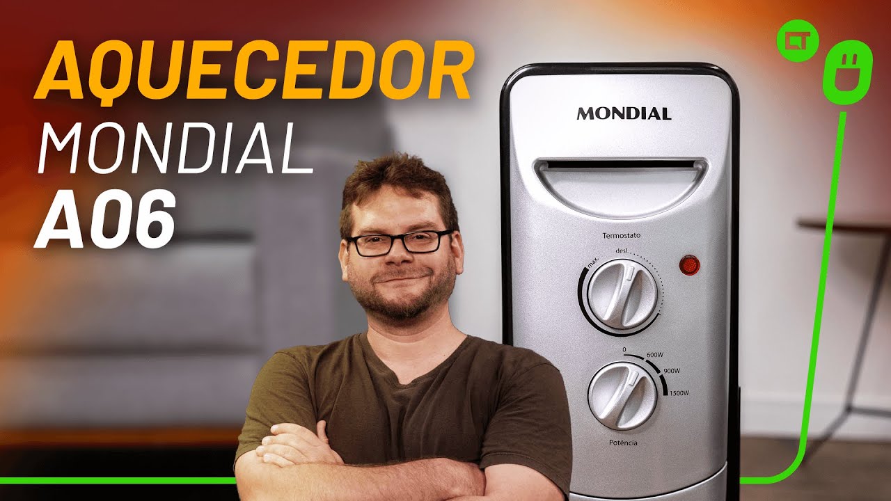 Miniatura da avaliação em vídeo de Aquecedor Termo Ceramic Mondial A-05 1500W 110V Preto