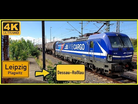 【4K】 Führerstandsmitfahrt  Cab Ride Leipzig nach Dessau HBF über Rackwitz,Delitzsch,Bitterfeld
