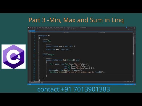 3 -Min, Max and Sum in LINQ