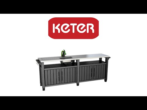 фото стол- кухня уличный keter unity deco chef 415l 0