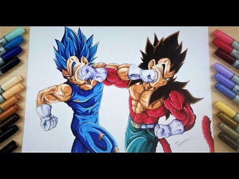 Drawing Vegeta SSj4 Vs Vegeta SSj Blue Evolution | Commission #16
