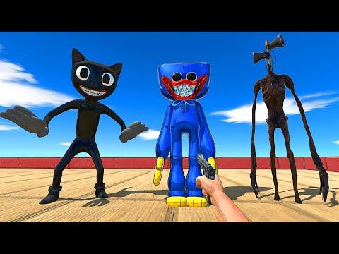 DEATH FALL vs HUGGY WUGGY vs CARTOON CAT vs SIRENHEAD - Animal Revolt Battle Simulator