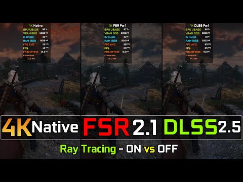 Witcher 3 Next Gen : Native 4K vs FSR 2.1 vs DLSS 2.5 - Performance Test