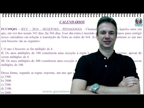 FCC09Q01 - FCC - 2016 - SEGEP/MA - CALENDÁRIOS