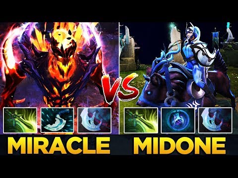 9k Miracle- Shadow Fiend vs 10k MidOne Luna - Dota 2 Battle
