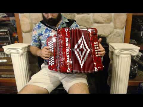CAST5235AR - Rojo Castiglione 5 Switch Diatonic Button Accordion ADG La LMM 34 12 $2499