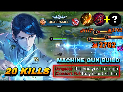 QUADRAKILL! TOP 1 HOU YI MACHINE GUN BUILD DESTROYING ENEMIES IN RANK! | HOU YI BUILD & ARCANA