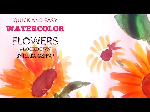 Quick and easy watercolor flowers ❤️ BY- TULIKA KASHYAP ❤️