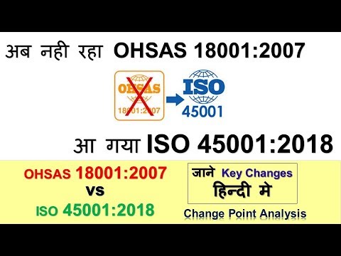 ISO 45001:2018 vs OHSAS 18001:2007 (OH&S) :-  Key Changes & Reason for Migration - हिन्दी मे Video