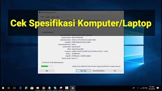 Cara Melihat Spesifikasi Laptop/Komputer
