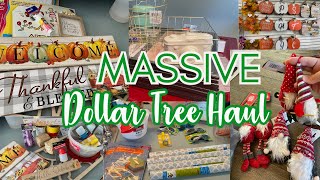 MASSIVE DOLLAR TREE HAUL | 4 DOLLAR TREE HAULS | DOLLAR TREE DECOR FALL AND CHRISTMAS