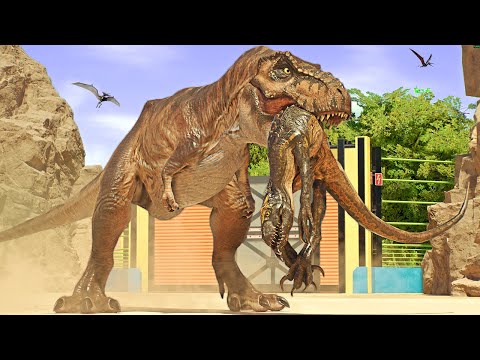TYRANNOSAURUS REX vs ALL TERRESTRIAL LARGE & MEDIUM CARNIVORES IN ARENA - Jurassic World Evolution 3