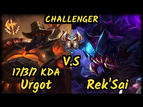 FLA Shrimp (URGOT) vs REK'SAI - 17/3/7 KDA JUNGLE CHALLENGER GAMEPLAY - BR