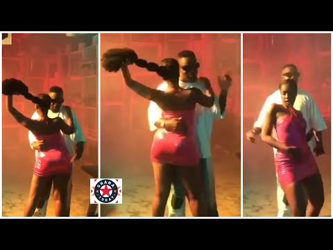 MzVee shows Sarkodie some B@d-gyal moves on the dance floor at a Video shoot!