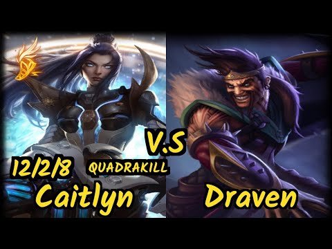 Yoona (CAITLYN) vs DRAVEN - QUADRAKILL 12/2/8 KDA BOTTOM ADC GAMEPLAY - NA Ranked DIAMOND