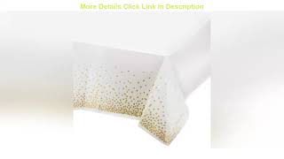 Exclusive Plastic Tablecloths for Rectangle Tables,- 4 Pack - Party Table Cloths Disposable, Gold D