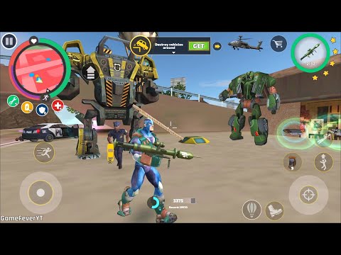 Rope Hero: Vice Town (Ground Assault Machine) Rope Se Bandhi Bandook - Android Gameplay HD