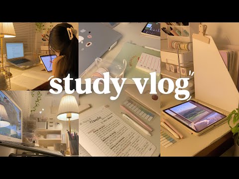 STUDY VLOG | 5:00 am mornings productive, lots of studying, motivation ˚ ༘୨ৎ