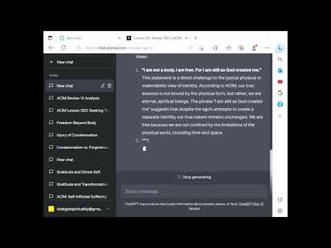 ChatGPT Spirituality ACIM Lesson 201 - Review of Lesson 181