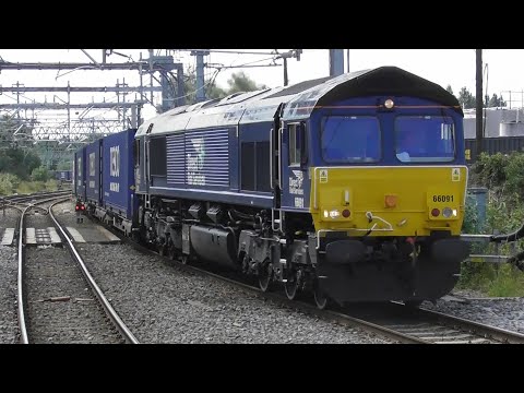 DRS 66091 hauls the Daventry to Doncaster through Walsall - 13/8/21