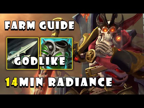 How To Fast Farm Wraith King with First Item Radiance | ARCANA WK Gameplay - Dota 2 7.26