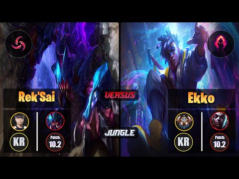 Cuzz [Hail of Blades] REK'SAI (Jungle) VS [Dark Harvest] EKKO - Challenger KR Patch 10.2
