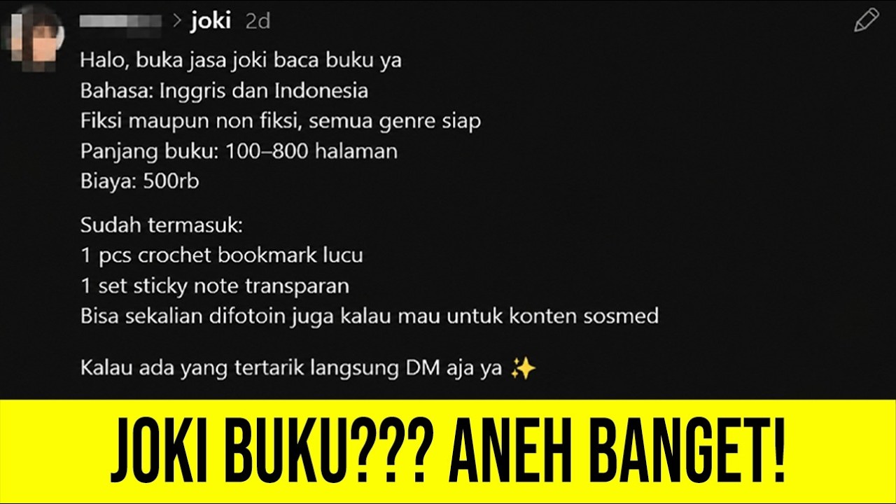 Fenomena Joki Baca Buku