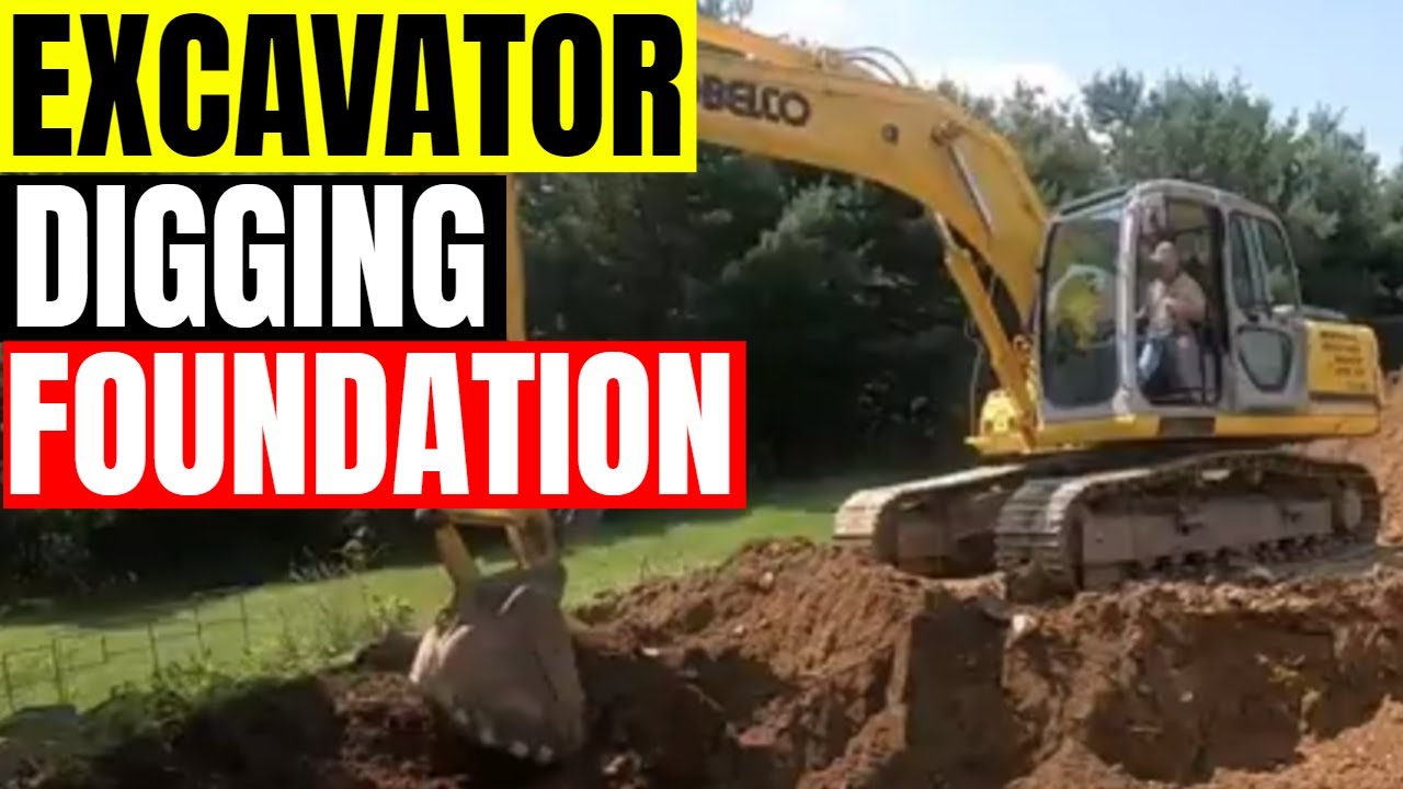 Excavating a tricky house foundation for a addition with excavator