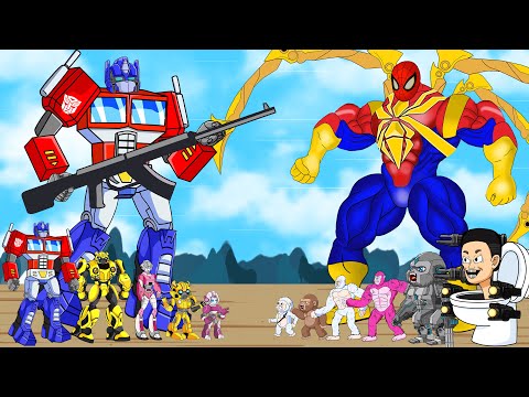 Optimus Prime vs. IRON SPIDERMAN: The Rise of a NEW Decepticon | Evolution of Carton Transformers 2D