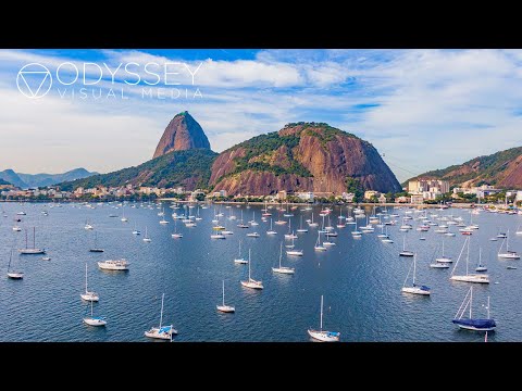 Beautiful day in Rio de Janeiro | Sugarloaf Botafogo sunny day Paradise Brazil, Brasil drone travel