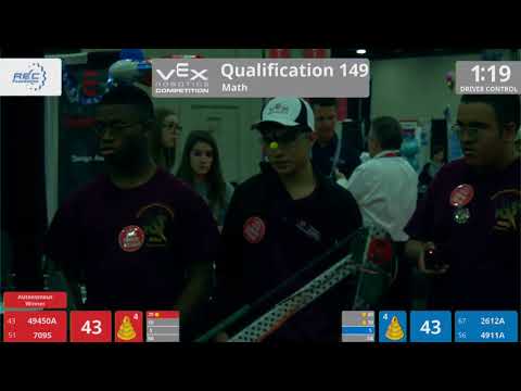 2018 VRC Math Q149 - 49450A 709S vs 2612A 4911A - 101 to 96