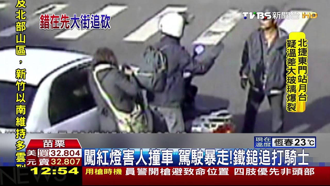 闖紅燈害人撞車 駕駛暴走鐵鎚追打騎士
