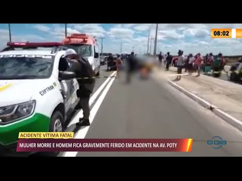 Mulher morre e homem fica gravemente ferido em acidente na avenida Poty Velho 02 08 2021