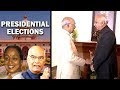 Returning Officer Anoop Mishra congratulates Ram Nath Kovind for on becoming 14th President of India