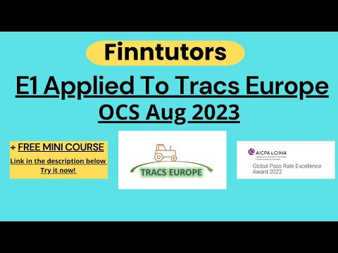 CIMA OCS Aug23 E1 Applied To The Case Study - Tracs Europe