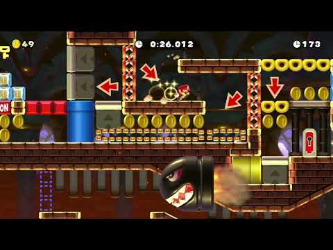 Super Mario Maker 2 - Ninji Speedrun: Bowser's Castle: The Last Dash (0:57.994)