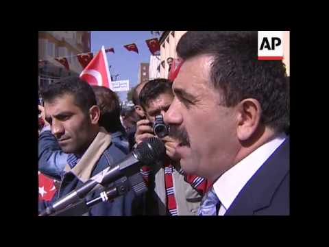 Protest and military activity along the Turkish border