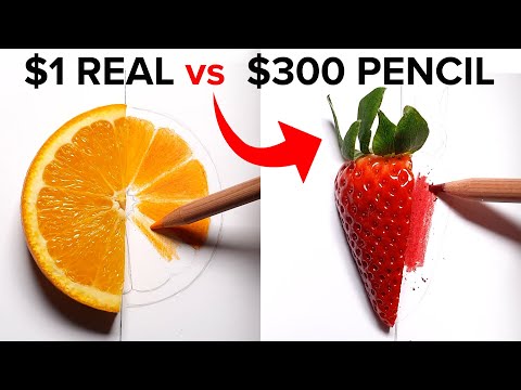 $1 REAL vs $300 Pencils 3D Drawing Illusions! Test Your Brain