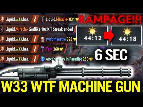 WTF Machine Gun 6 seconds KILL ALL - IMBA Dota 2 W33 Lina Carry Mid