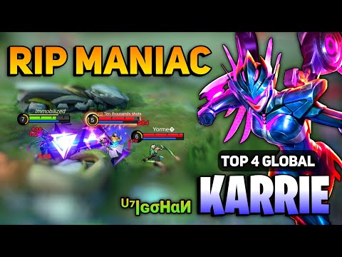 RIP MANIAC! Karrie Goldlane Gameplay [ Top Global Karrie Best Build ] By  ᵁ⁷|ɢσнαи - Mobile Legends