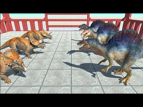 3 vs 3 Herbivores Dinosaurs vs Carnivore Dinosaurs | Animal Revolt Battle Simulator