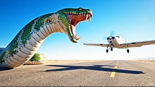 Giant Snake Attacks Passenger Airplane