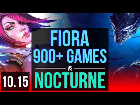 FIORA vs NOCTURNE (TOP) | 3 early solo kills, 900+ games, 8 solo kills | KR Master | v10.15