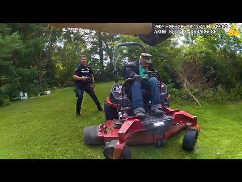 Senior Citizen Flees Police on His Lawnmower