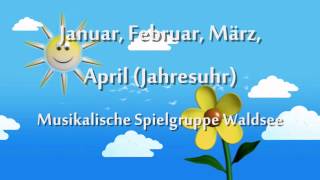 Kinderlied für Spielgruppen: Januar, Februar, März, April (Jahresuhr)